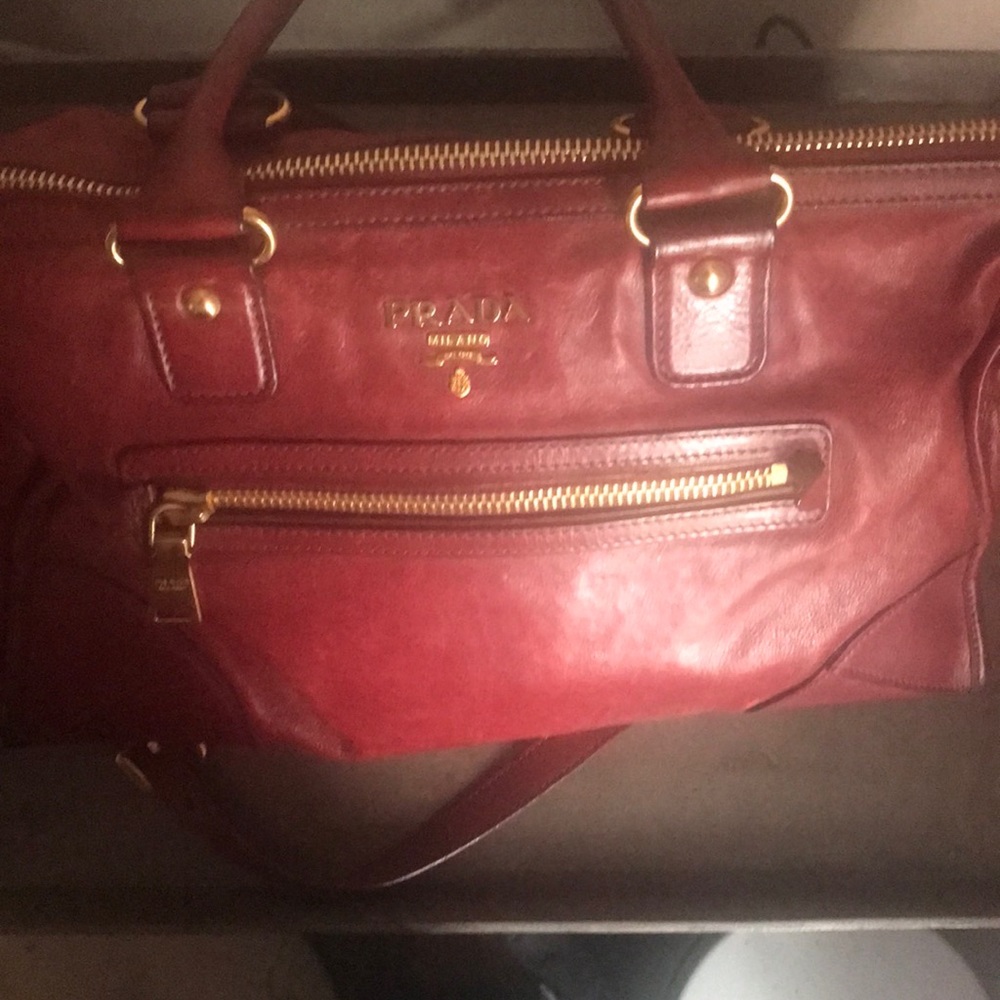 PRADA Milano Maroon 2 way convertible shoulder bag